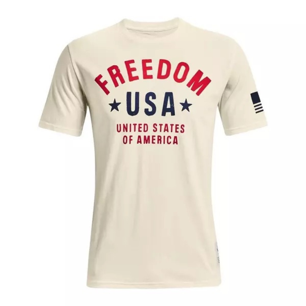 Under Armour Freedom Vintage USA Logo Short-Sleeve T-Shirt for Men MEDIUM - Picture 2 of 7
